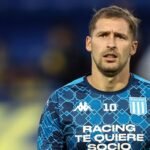 Matko Miljevic en acción con la camiseta de Racing Club durante un partido oficial. Foto de archivo.