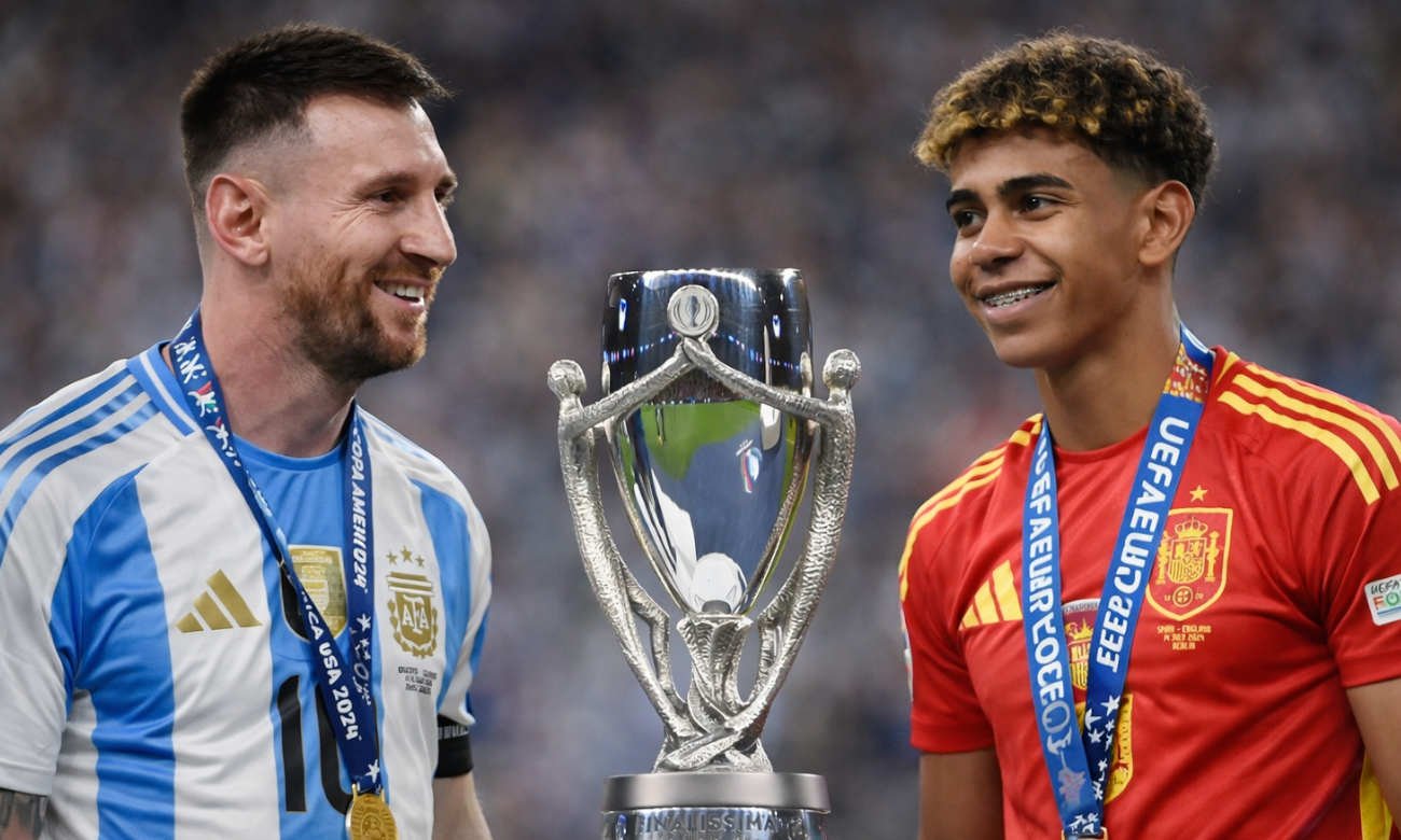 Lionel Messi y Lamine Yamal, posibles protagonistas del duelo entre Argentina y España en la Finalissima. Imagen ilustrativa.