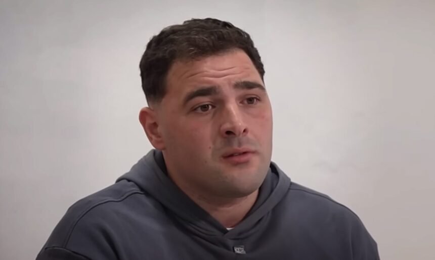 Lucas Pertossi durante una de sus apariciones públicas en el marco de la causa por el crimen de Fernando Báez Sosa.