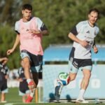 Entrenamiento de la Selección Argentina en el predio de Ezeiza durante la preparación para compromisos internacionales.