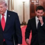 Lionel Messi durante una visita institucional junto al plantel del Inter Miami en la Casa Blanca.