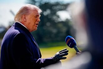 Donald Trump en una imagen de archivo durante una declaración pública como presidente de Estados Unidos.