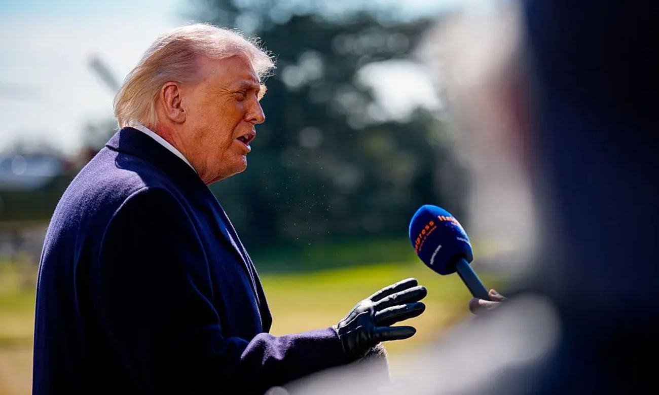 Donald Trump en una imagen de archivo durante una declaración pública como presidente de Estados Unidos.