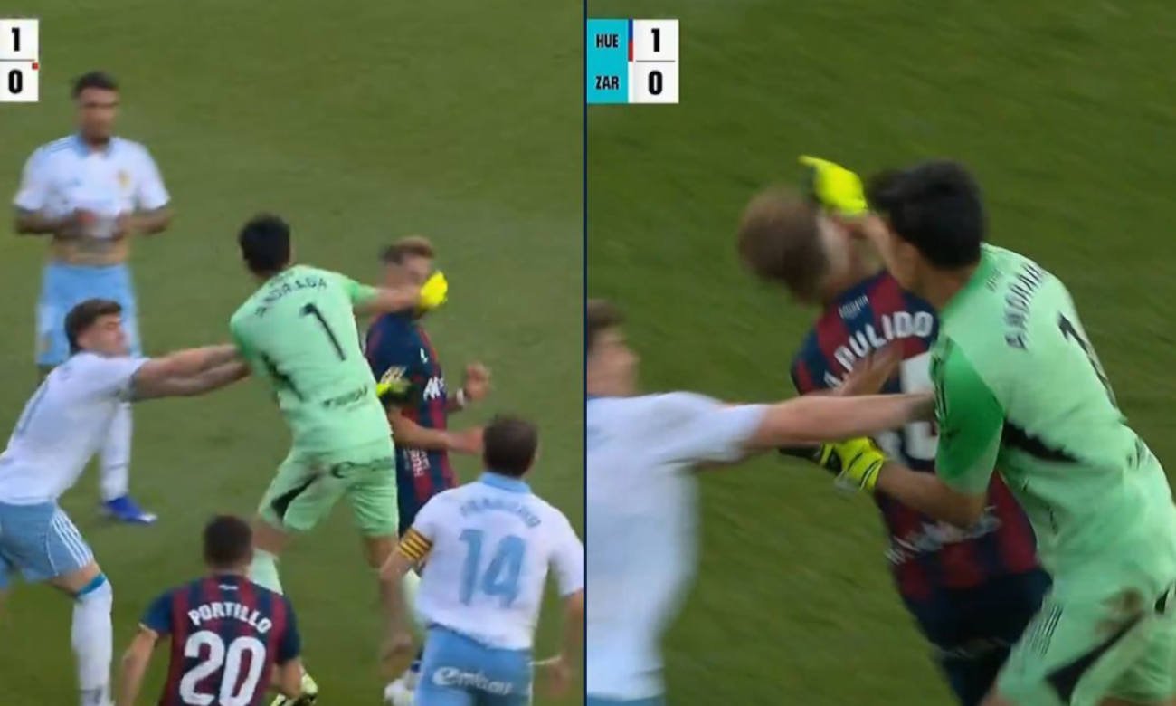 Momento de tensión en un partido del fútbol español con Esteban Andrada como protagonista.