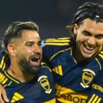 Boca Juniors celebra el gol ante Defensa y Justicia durante el encuentro.