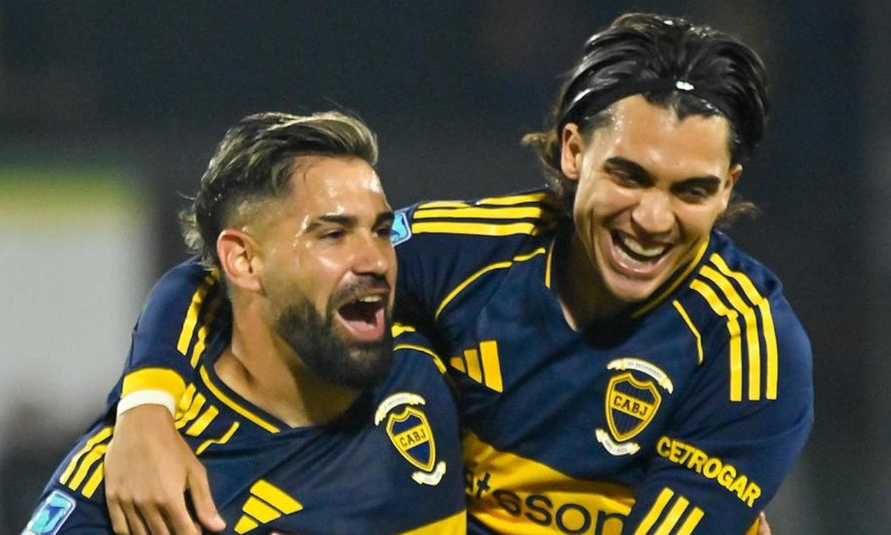 Boca Juniors celebra el gol ante Defensa y Justicia durante el encuentro.
