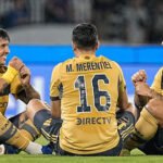 Merentiel, Bareiro y Paredes celebran un gol en un festejo que refleja el potencial ofensivo y la jerarquía de Boca en la Copa Libertadores. Foto: archivo.