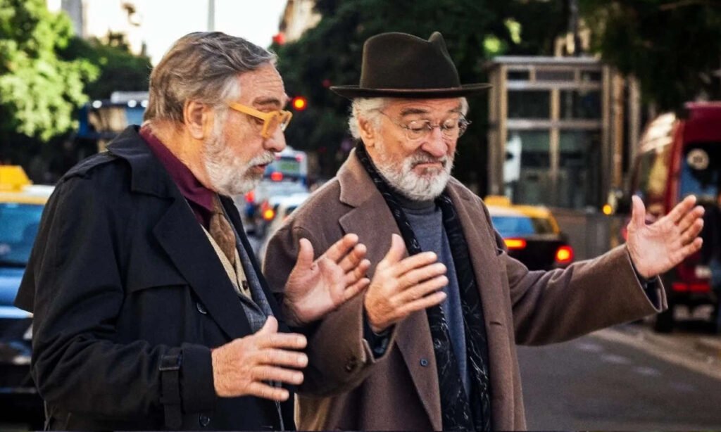 Luis Brandoni junto a Robert De Niro durante una producción audiovisual internacional. Foto de archivo.