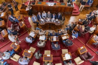 Vista general del recinto del Senado durante la audiencia pública por el estado de la Ruta Nacional 34.