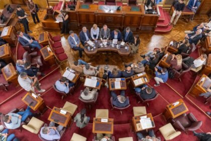 Vista general del recinto del Senado durante la audiencia pública por el estado de la Ruta Nacional 34.