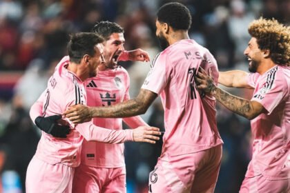 Un gol que se grita en conjunto: los jugadores de Inter Miami lo festejan a pleno. Foto: Gentileza.