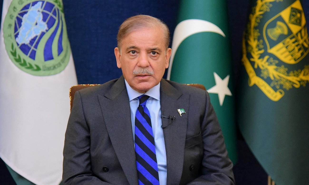 El primer ministro de Shehbaz Sharif durante una intervención oficial en el marco de la crisis diplomática en Medio Oriente.