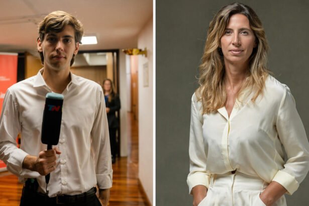 Ignacio Salerno y Luciana Geuna, periodistas de TN, en imágenes de archivo. Ambos fueron denunciados por el Gobierno nacional tras la difusión de un informe grabado en la Casa Rosada.