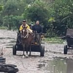 Un barrio de Reconquista afectado por anegamientos tras el intenso temporal que impactó en el norte de la provincia. Foto: Vía Libre.