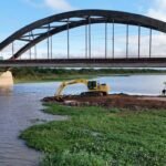 Vista del río Salado a su paso por el Puente Carretero que une la ciudad de Santa Fe con Santo Tomè.. Foto de archivo.
