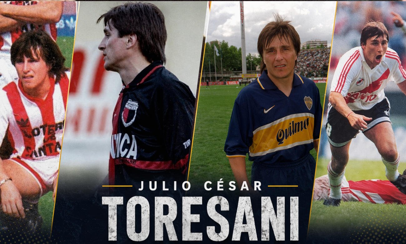 Julio César Toresani en distintas etapas de su carrera profesional, reflejando su trayectoria y personalidad dentro del fútbol argentino, en imagen de archivo.