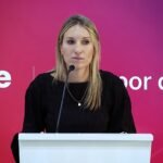 Virginia Coudannes durante una actividad oficial. Foto de archivo.