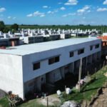 Conjunto de viviendas sociales en construcción en la ciudad de San Justo. Foto de archivo.