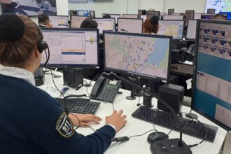 Centro de monitoreo y operadores del sistema de emergencias 911 durante tareas de coordinación y atención de incidentes en Santa Fe. Foto ilustrativa.