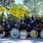 Trabajadores municipales nucleados en ASOEM realizan una protesta frente a dependencias municipales de Sauce Viejo en reclamo por medidas gremiales y laborales. Foto de archi