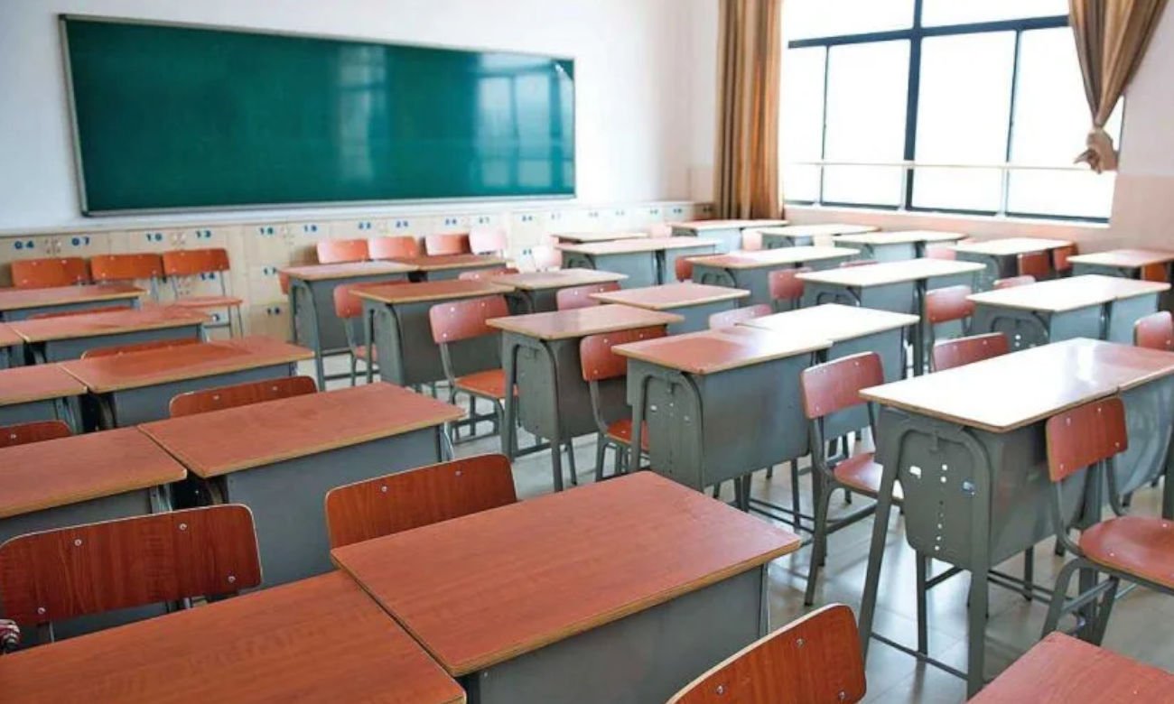Aula de una escuela privada de la provincia de Santa Fe. Foto de archivo.