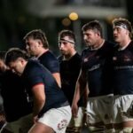 Capibaras XV en acción durante un partido del Súper Rugby Américas ante una multitud en el Litoral.