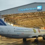 Avión de Copa Airlines en el Aeropuerto Internacional de Rosario durante una operación aérea regular. Foto de archivo.
