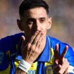 Ángel Di María celebra un gol con la camiseta de Rosario Central. Foto de archivo.