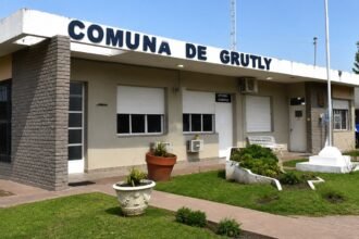 Edificio de la Comuna de Grütly, localidad del departamento Las Colonias, en la provincia de Santa Fe. Foto de archivo.
