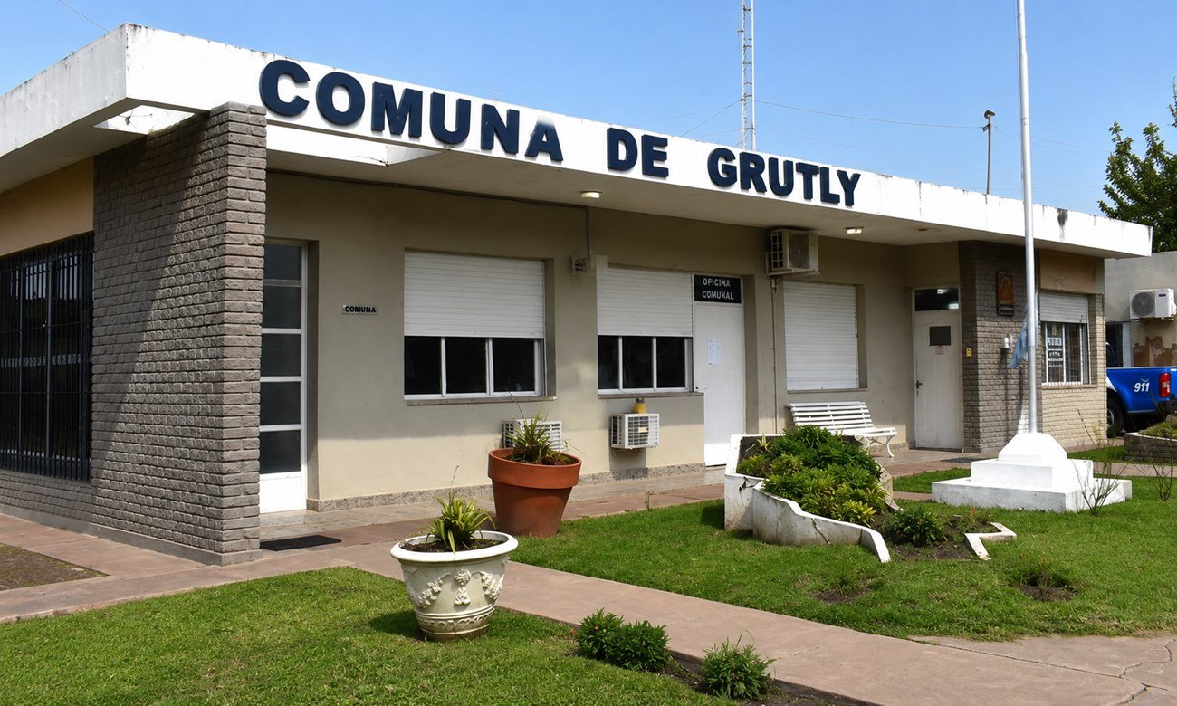Edificio de la Comuna de Grütly, localidad del departamento Las Colonias, en la provincia de Santa Fe. Foto de archivo.