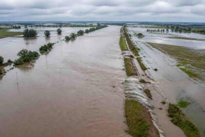 Campos anegados en distintas zonas de la provincia de Santa Fe tras intensas lluvias registradas durante temporales recientes. Foto de archivo