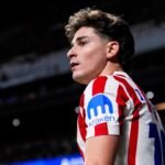 Julián Álvarez en acción con la camiseta del Atlético de Madrid durante un encuentro oficial. Foto de archivo.
