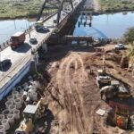 Trabajos en marcha sobre la estructura del nuevo puente que conectará Santa Fe y Santo Tomé. Foto: archivo/Gobierno de Santa Fe.