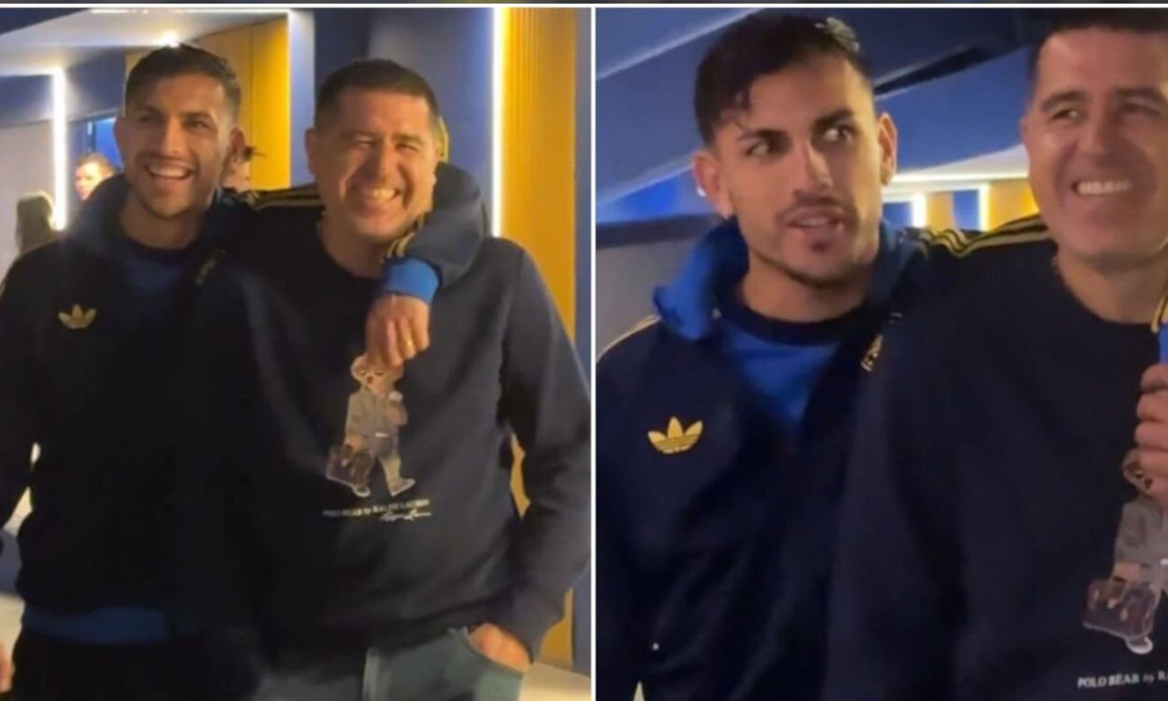 Leandro Paredes y Juan Román Riquelme en la Bombonera durante una jornada de Copa Libertadores. Foto de archivo.