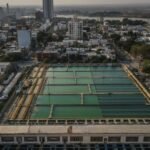 Actual planta potabilizadora de agua de Santa Fe, infraestructura central para el suministro de agua potable en la capital provincial. Foto de archivo.