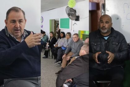 Juan Pablo Poletti junto a funcionarios municipales durante una reunión con referentes vecinales de distintos barrios de la ciudad de Santa Fe. Foto de archivo.
