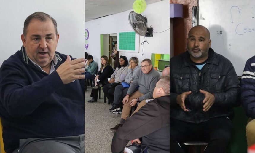 Juan Pablo Poletti junto a funcionarios municipales durante una reunión con referentes vecinales de distintos barrios de la ciudad de Santa Fe. Foto de archivo.