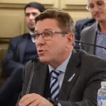 Rodrigo Borla durante una sesión en el recinto del Senado de Santa Fe, en representación del departamento San Justo. Foto de archivo.