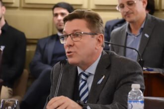 Rodrigo Borla durante una sesión en el recinto del Senado de Santa Fe, en representación del departamento San Justo. Foto de archivo.