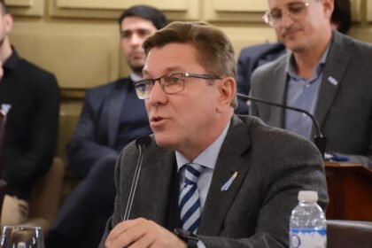 Rodrigo Borla durante una sesión en el recinto del Senado de Santa Fe, en representación del departamento San Justo. Foto de archivo.