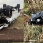 Los vehículos involucrados quedaron con severos daños tras el violento impacto ocurrido sobre la Ruta Provincial 94, en jurisdicción de Teodelina.