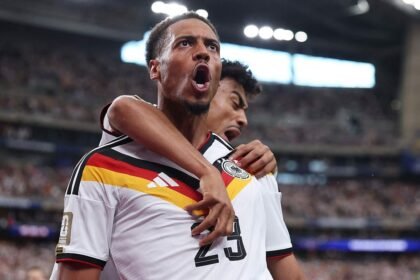 Alemania celebra uno de sus goles en la contundente victoria ante Curazao en el Mundial 2026.