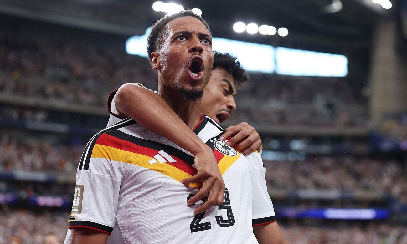 Alemania celebra uno de sus goles en la contundente victoria ante Curazao en el Mundial 2026.