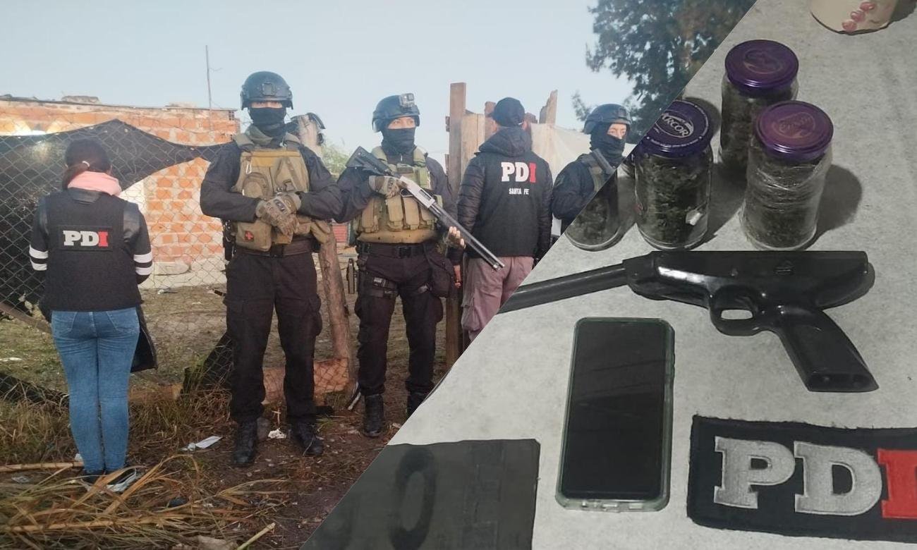 Efectivos de la Policía de Investigaciones durante un procedimiento realizado en la ciudad de Santa Fe. Foto de archivo.