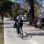 Vista del renovado cantero central de la avenida Juan José Paso, una obra de infraestructura urbana ejecutada en la ciudad de Santa Fe.