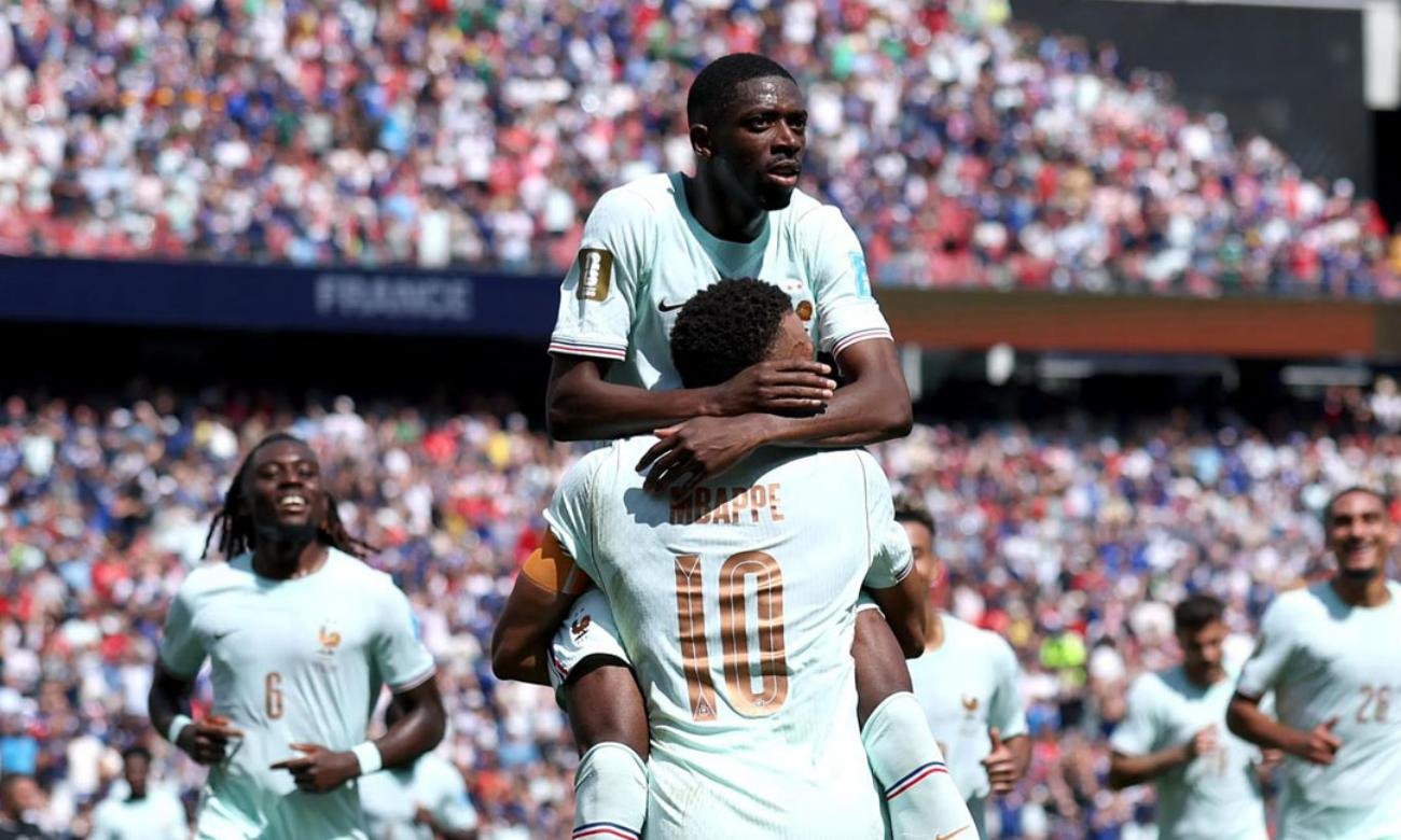 Ousmane Dembélé celebra uno de los goles de Francia durante un partido del Mundial 2026. Foto: archivo.