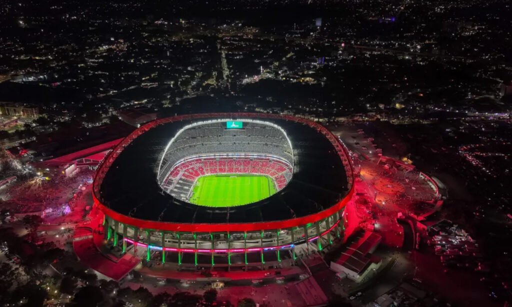 Vista general del Estadio Azteca en Ciudad de México, recinto histórico que ha sido sede de grandes acontecimientos del fútbol internacional.