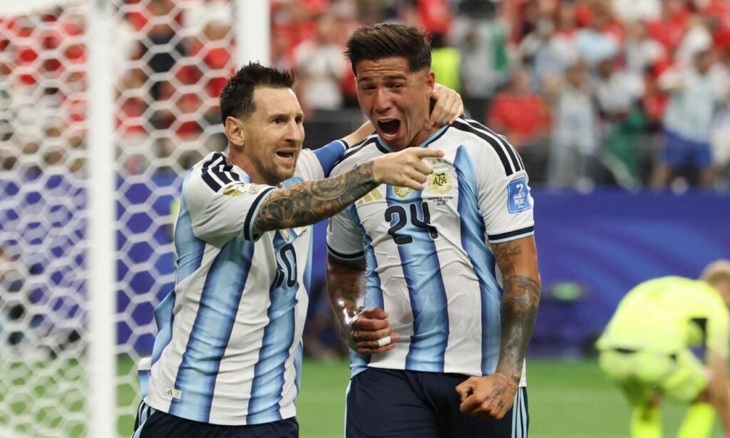 Lionel Messi celebra uno de sus goles con la Selección Argentina durante el Mundial 2026, en una actuación que amplió su récord como máximo goleador histórico de las Copas del Mundo.