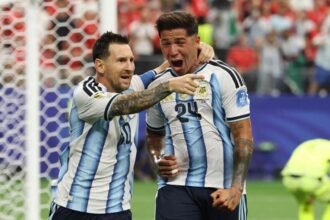 Lionel Messi celebra uno de sus goles con la Selección Argentina durante el Mundial 2026, en una actuación que amplió su récord como máximo goleador histórico de las Copas del Mundo.