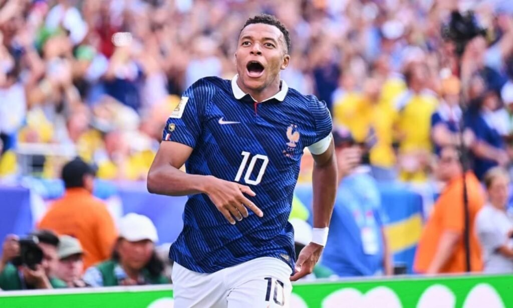 Kylian Mbappé celebra uno de los goles de Francia durante un partido del Mundial 2026.
